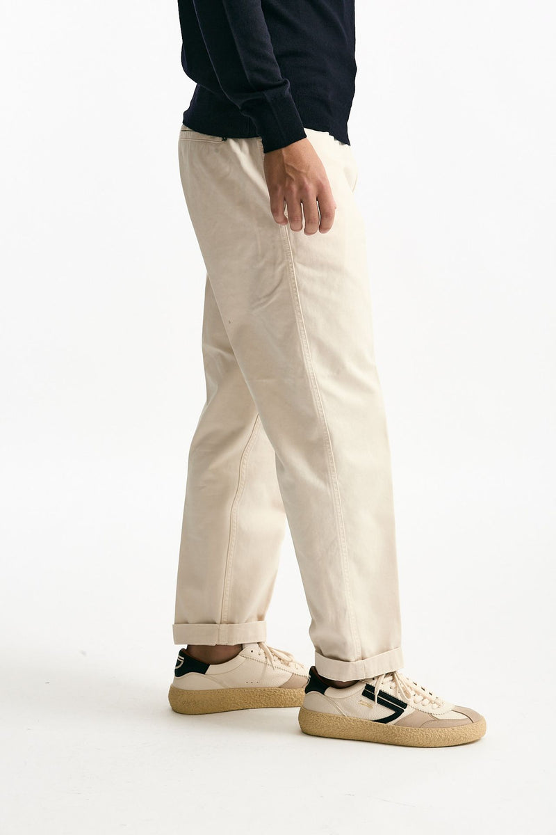 Pantalone ZYAN in cotone fermo panna uomo Dondup - 3