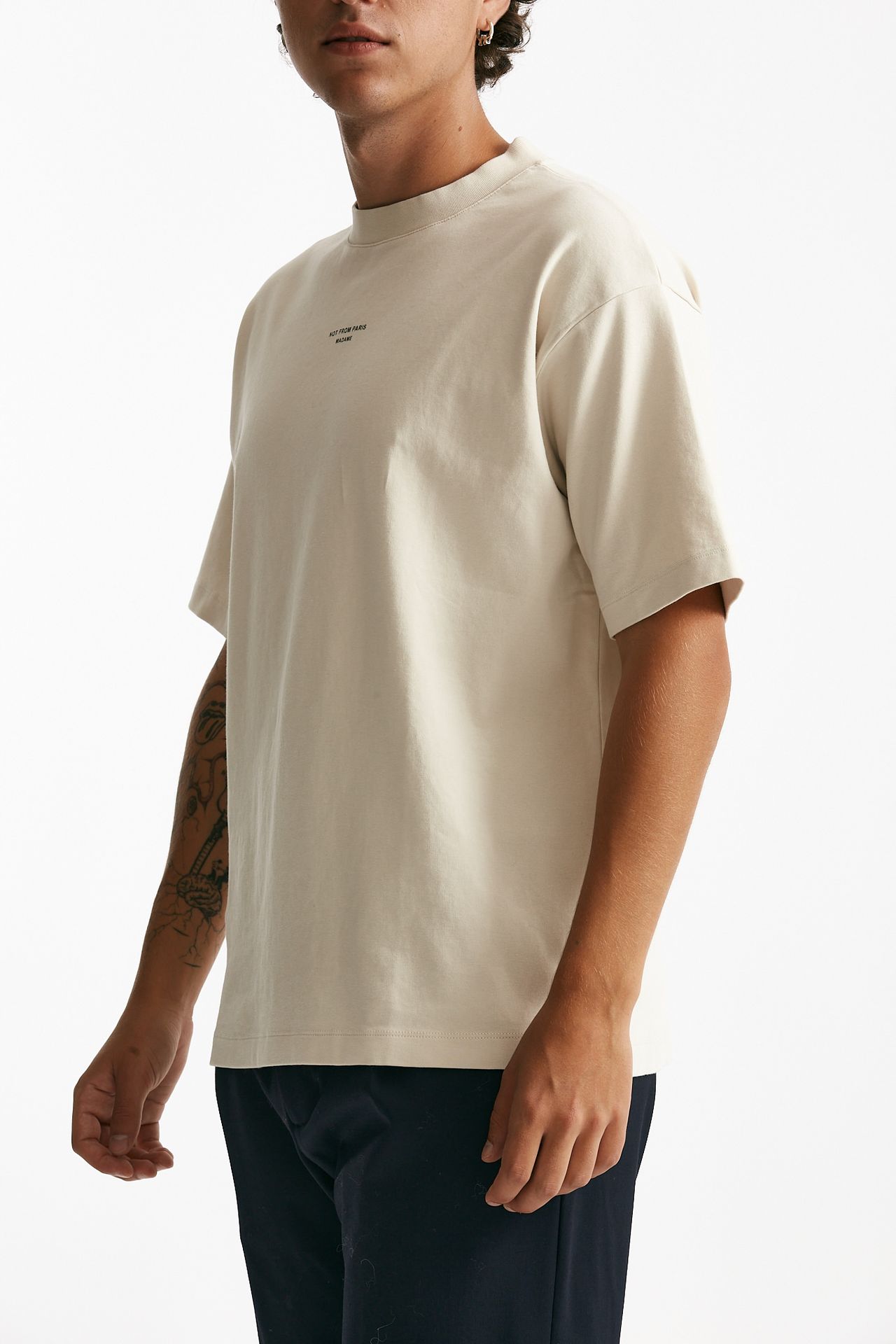 t-shirt in cotone panna uomo Drôle de monsieur - 4