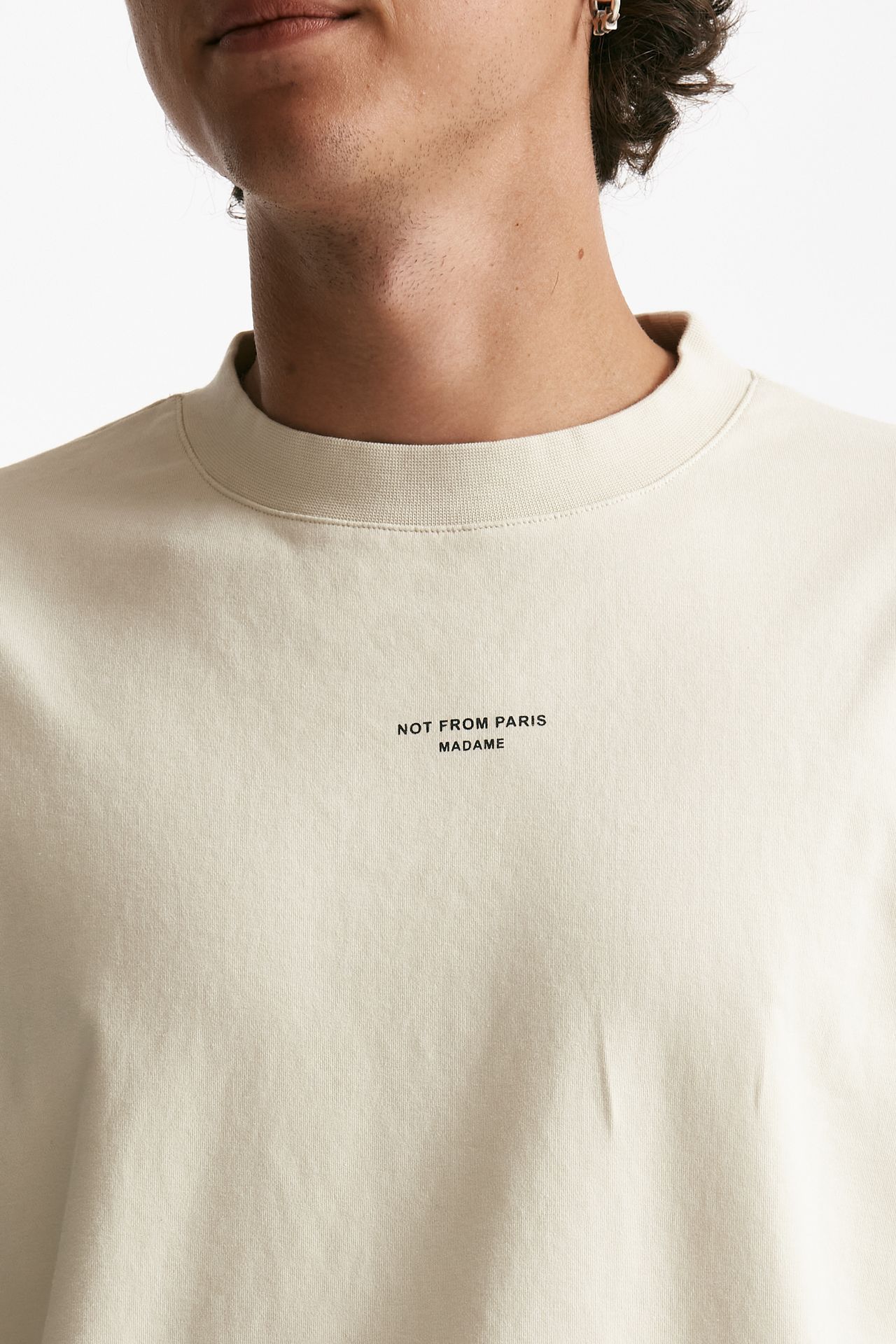 t-shirt in cotone panna uomo Drôle de monsieur - 5