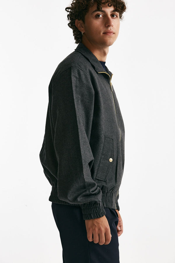 bomber in misto lana grigio uomo Drôle de monsieur