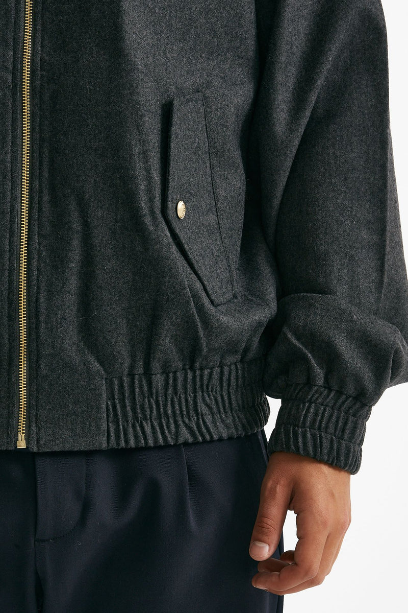 bomber in misto lana grigio uomo Drôle de monsieur - 6