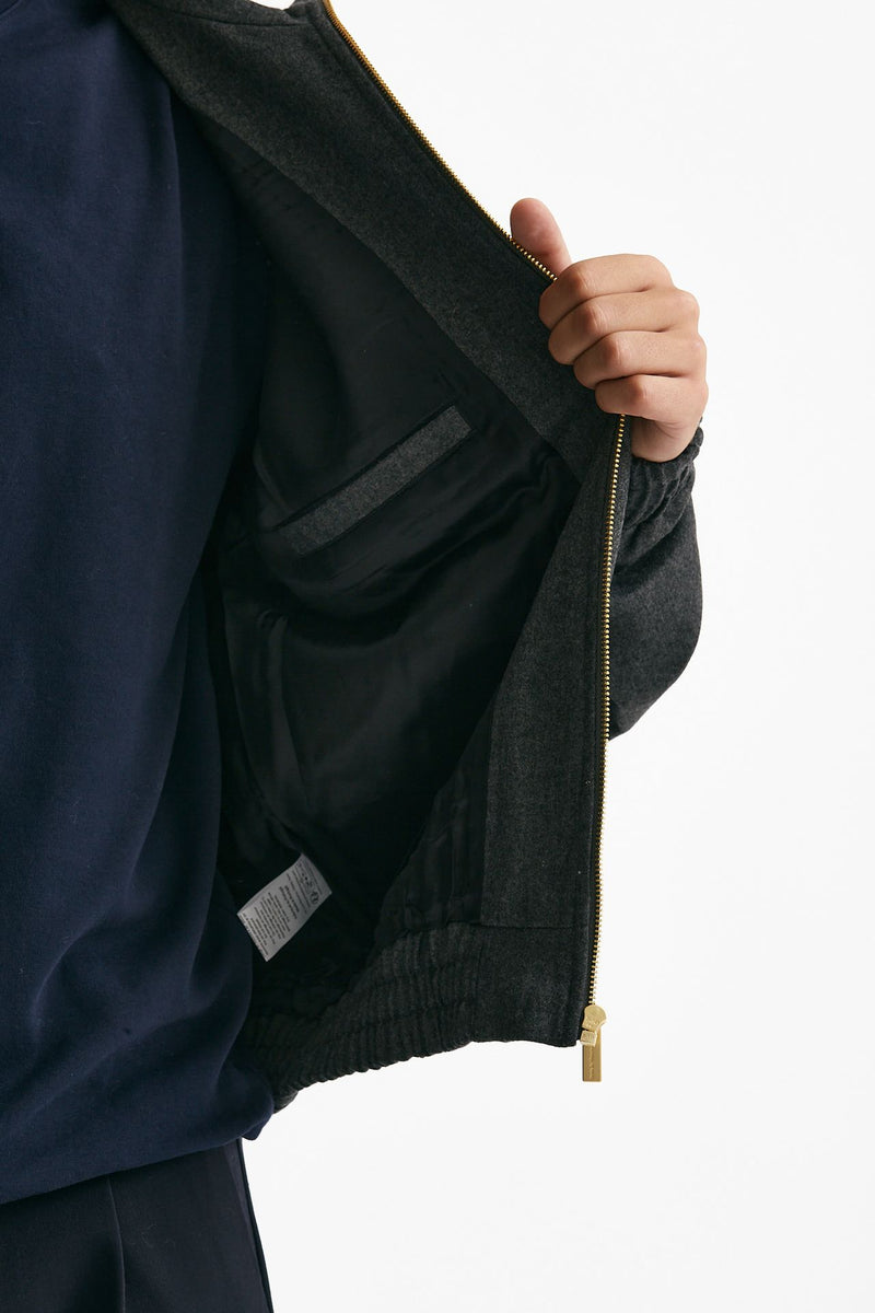 bomber in misto lana grigio uomo Drôle de monsieur - 7