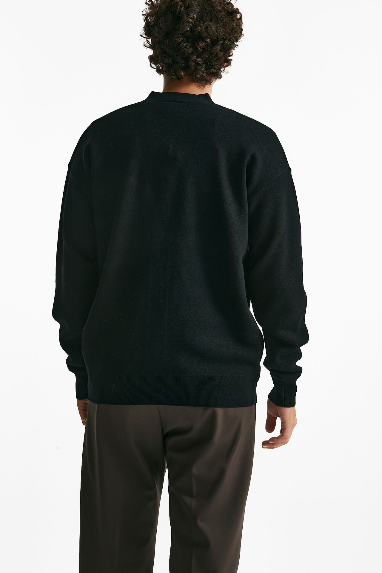 cardigan in lana merinos nero uomo Drôle de monsieur - 3