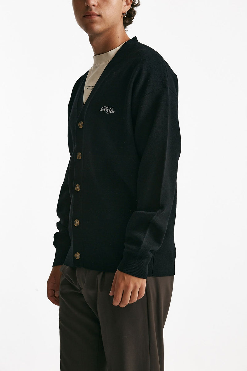 cardigan in lana merinos nero uomo Drôle de monsieur - 4