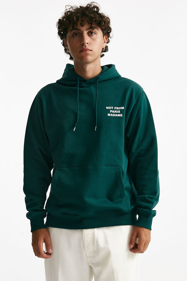 felpa cappuccio in cotone verde uomo Drôle de monsieur