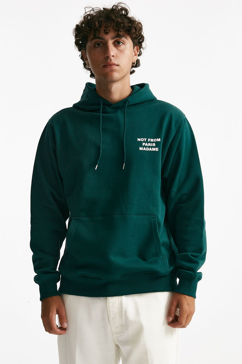 felpa cappuccio in cotone verde uomo Drôle de monsieur - 1