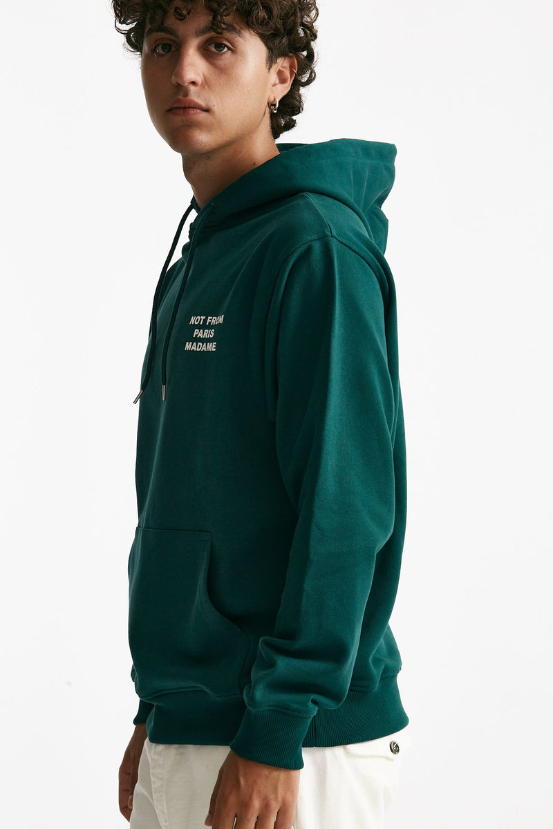 felpa cappuccio in cotone verde uomo Drôle de monsieur - 4