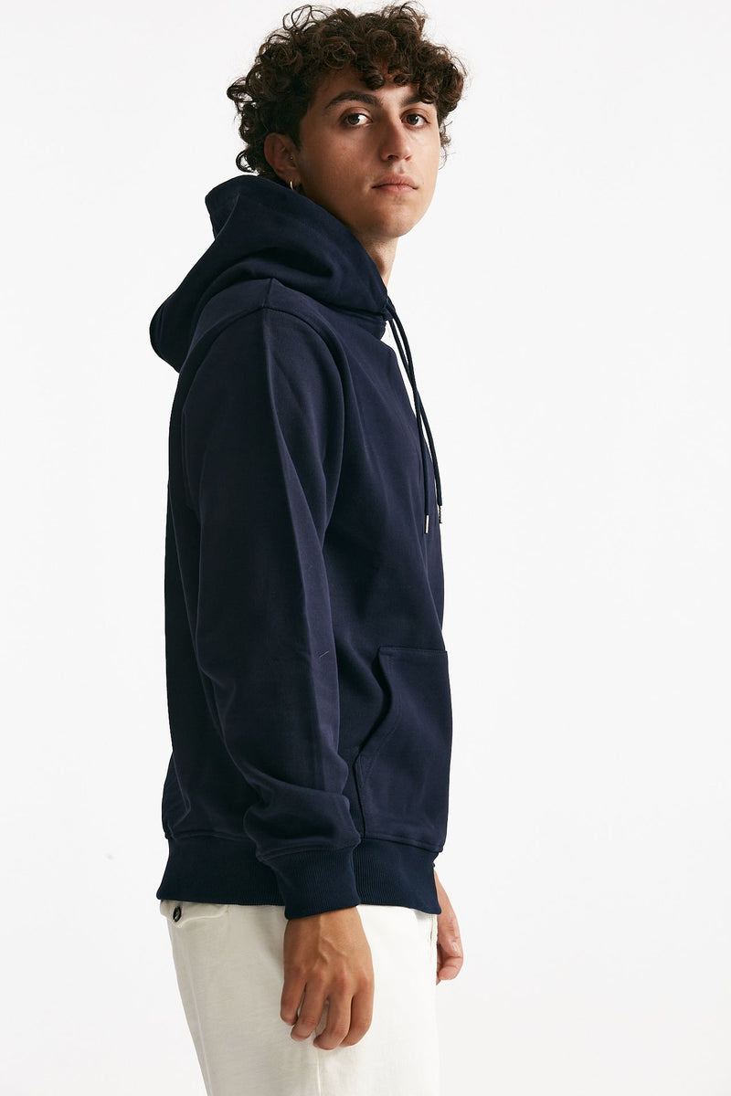 felpa cappuccio con coulisse in cotone blu uomo Drôle de monsieur - 2