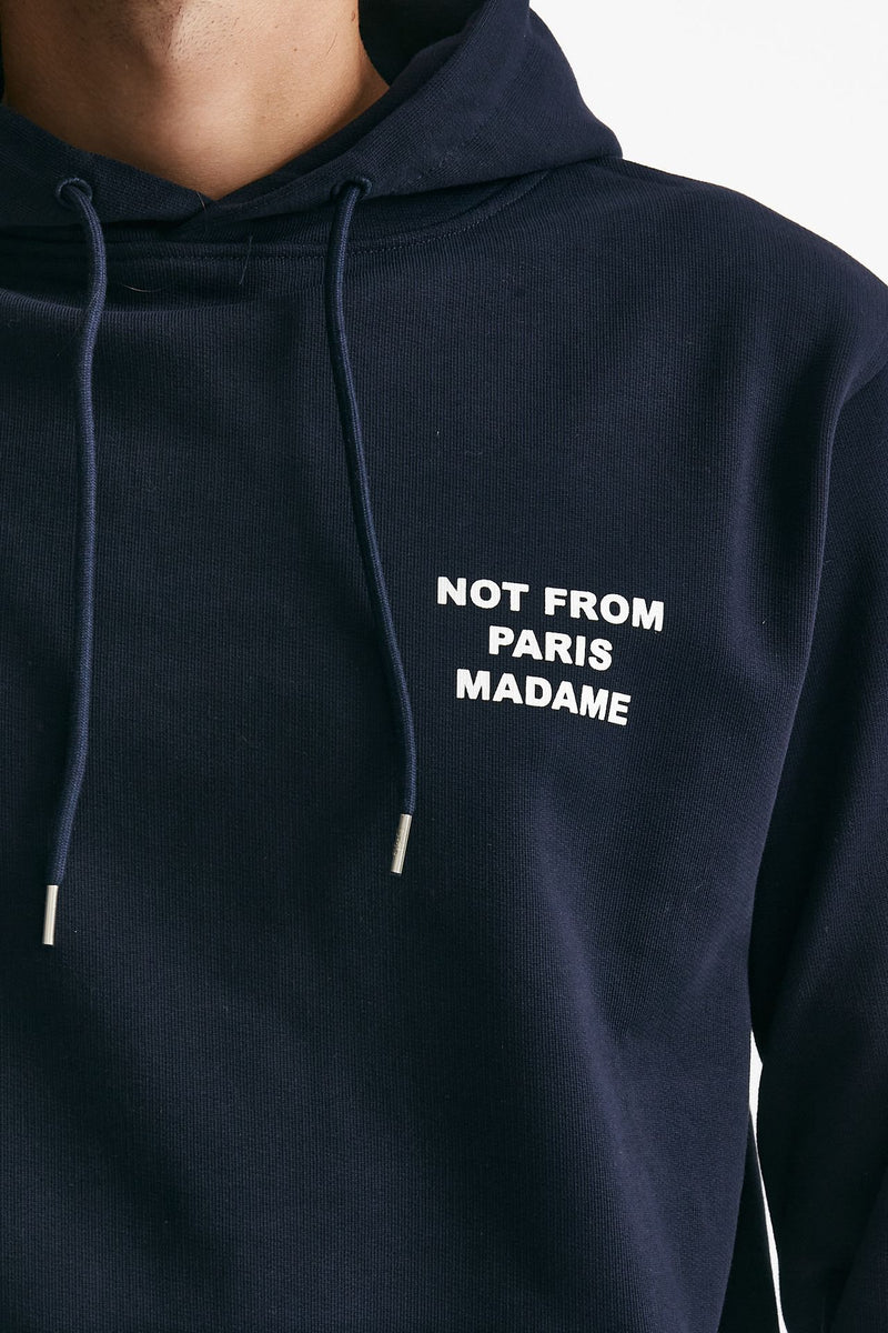 felpa cappuccio con coulisse in cotone blu uomo Drôle de monsieur - 5