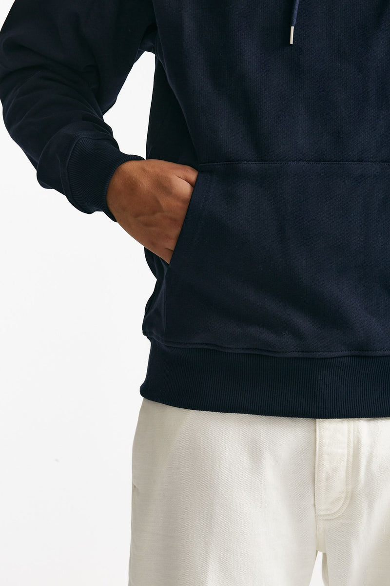 felpa cappuccio con coulisse in cotone blu uomo Drôle de monsieur - 6