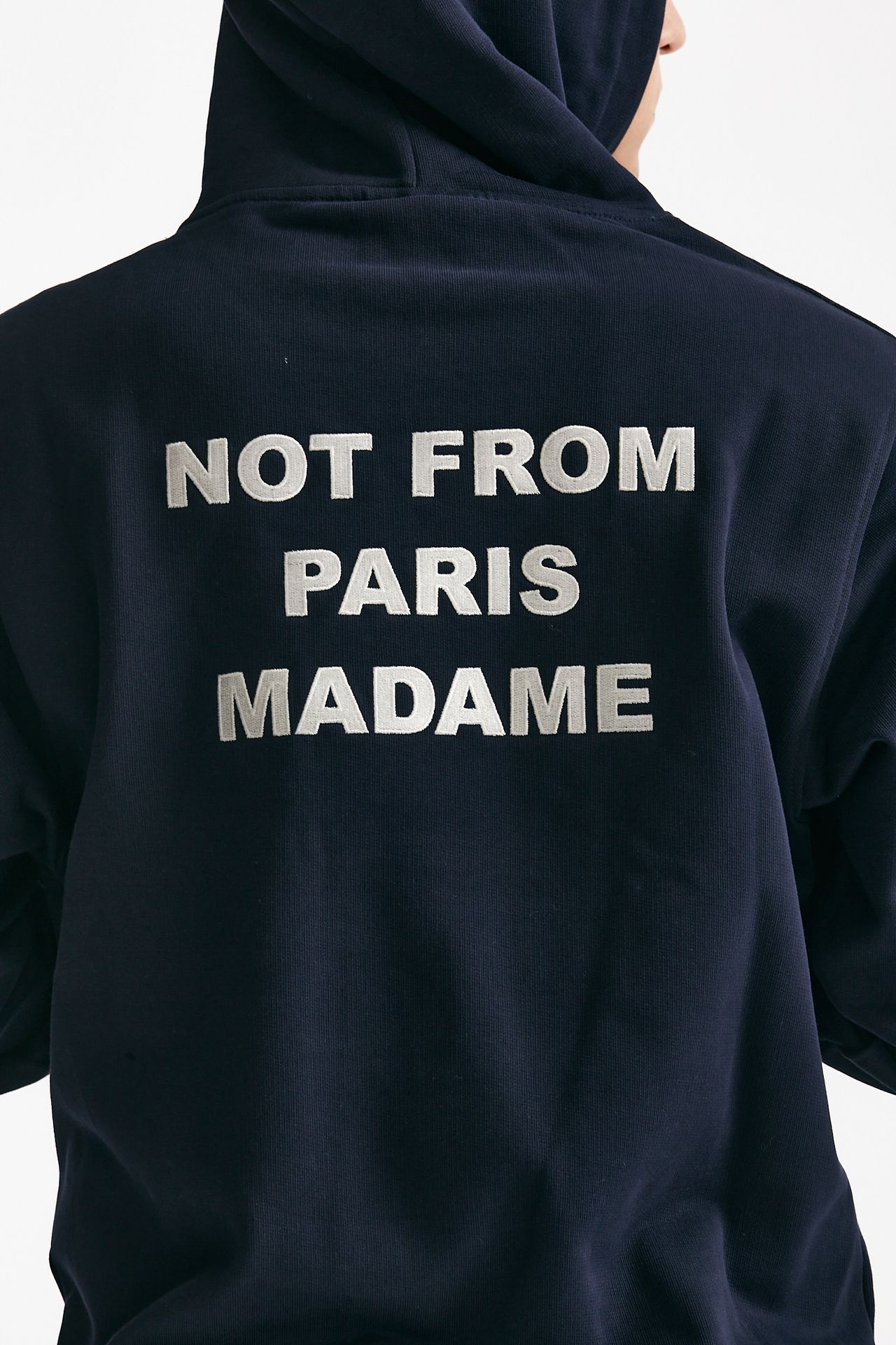 felpa cappuccio con coulisse in cotone blu uomo Drôle de monsieur - 7