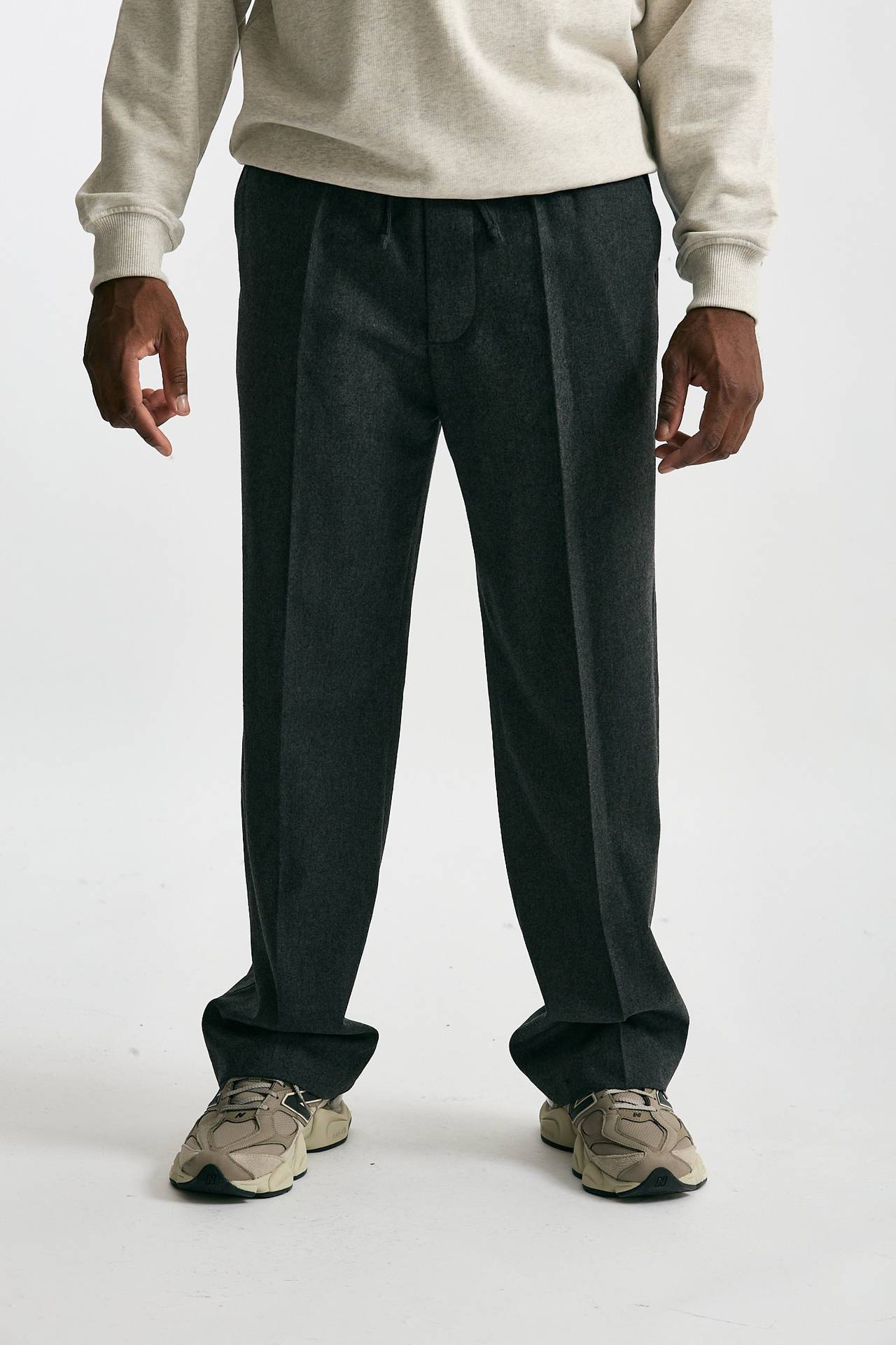 Pantalone lana e poliestere stretch grigio uomo Drôle de monsieur - 1