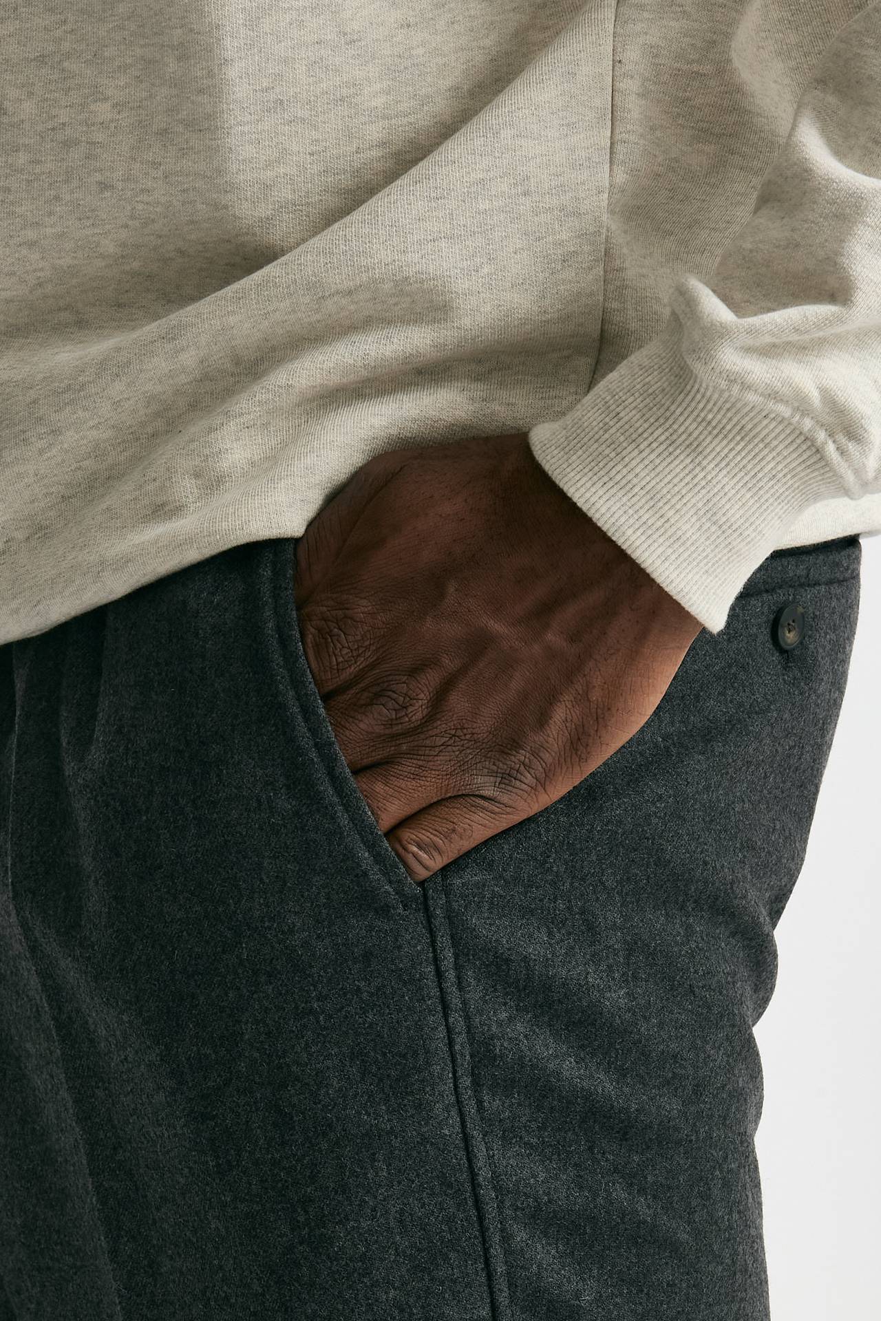 Pantalone lana e poliestere stretch grigio uomo Drôle de monsieur - 6