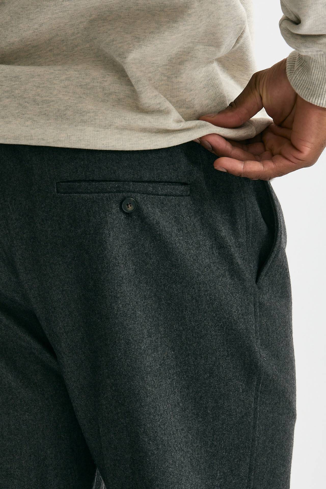 Pantalone lana e poliestere stretch grigio uomo Drôle de monsieur - 7