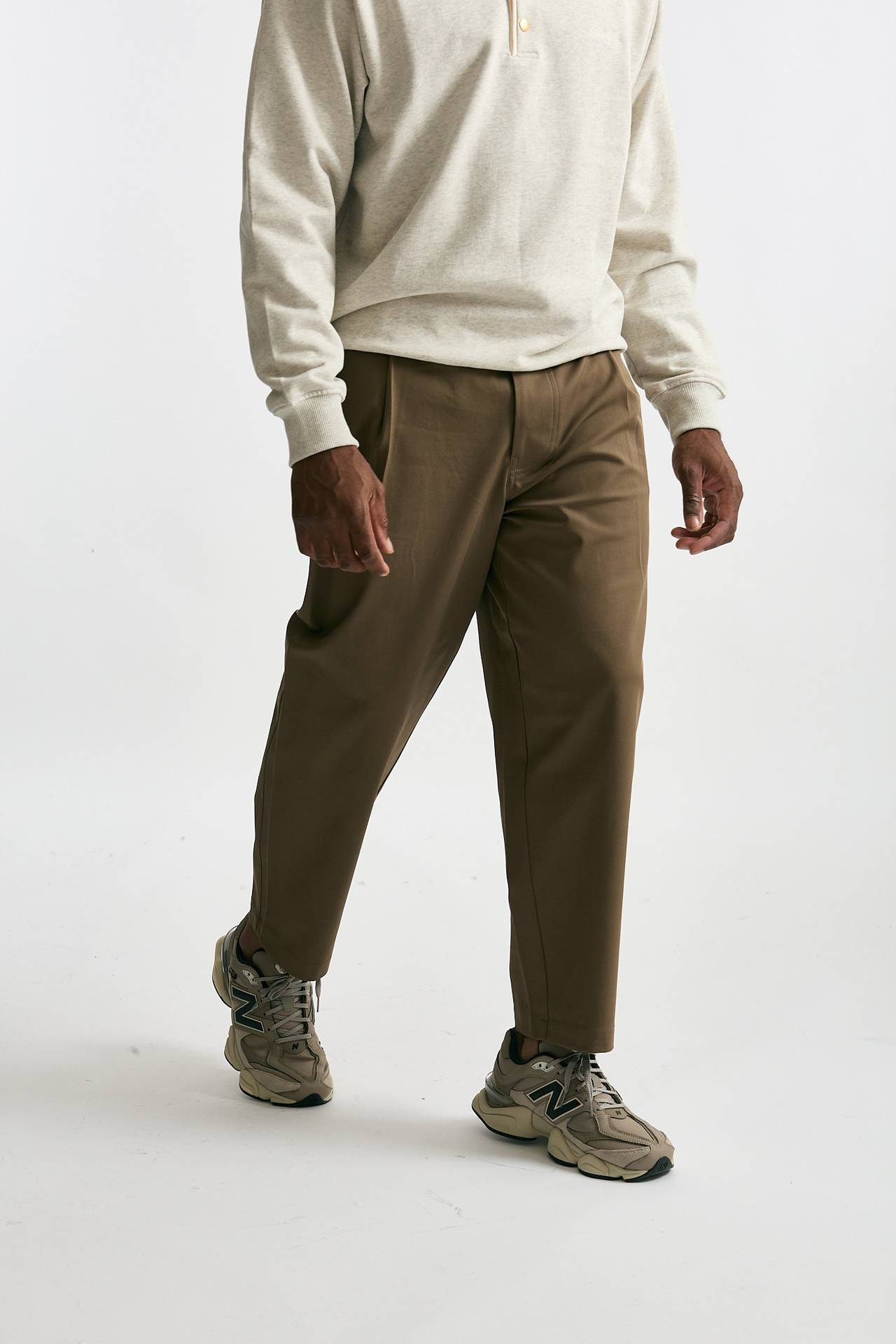 Pantalone cotone stretch cammello uomo Drôle de monsieur - 4