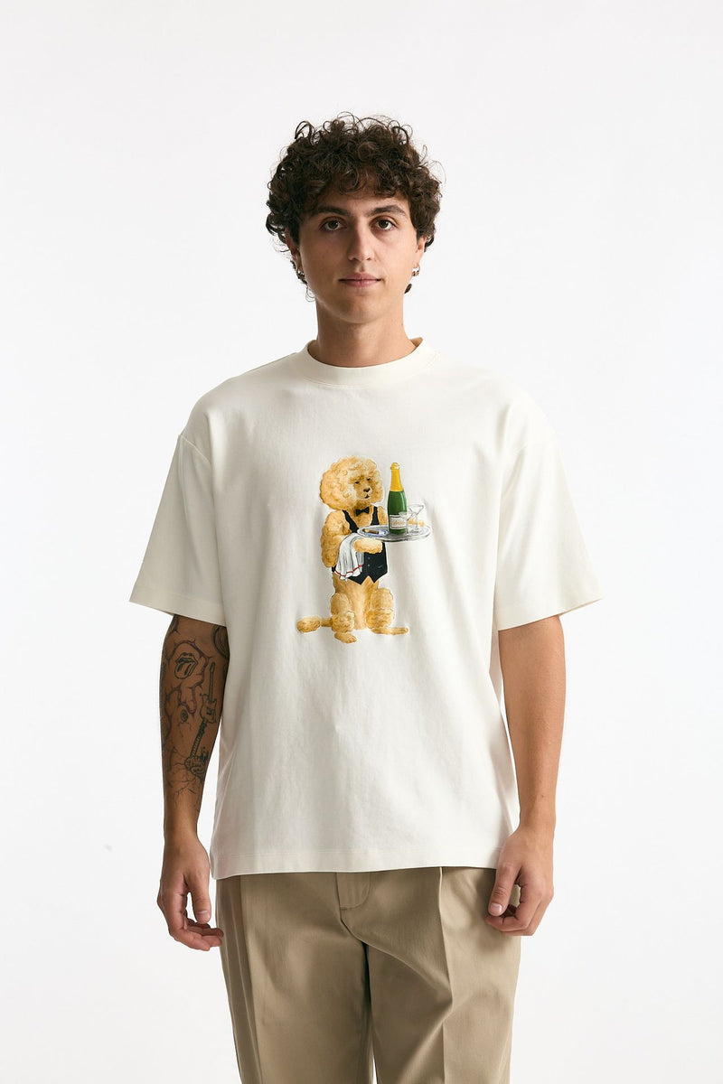 T-shirt in cotone panna uomo Drôle de monsieur - 1