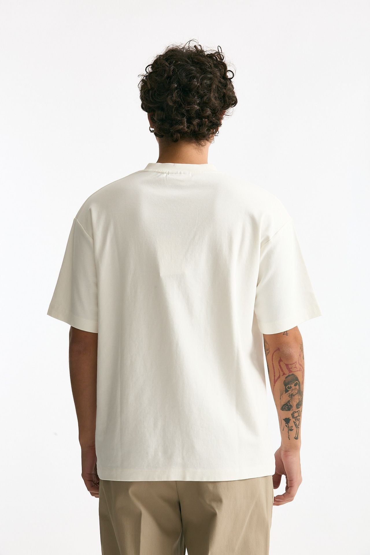 T-shirt in cotone panna uomo Drôle de monsieur - 4