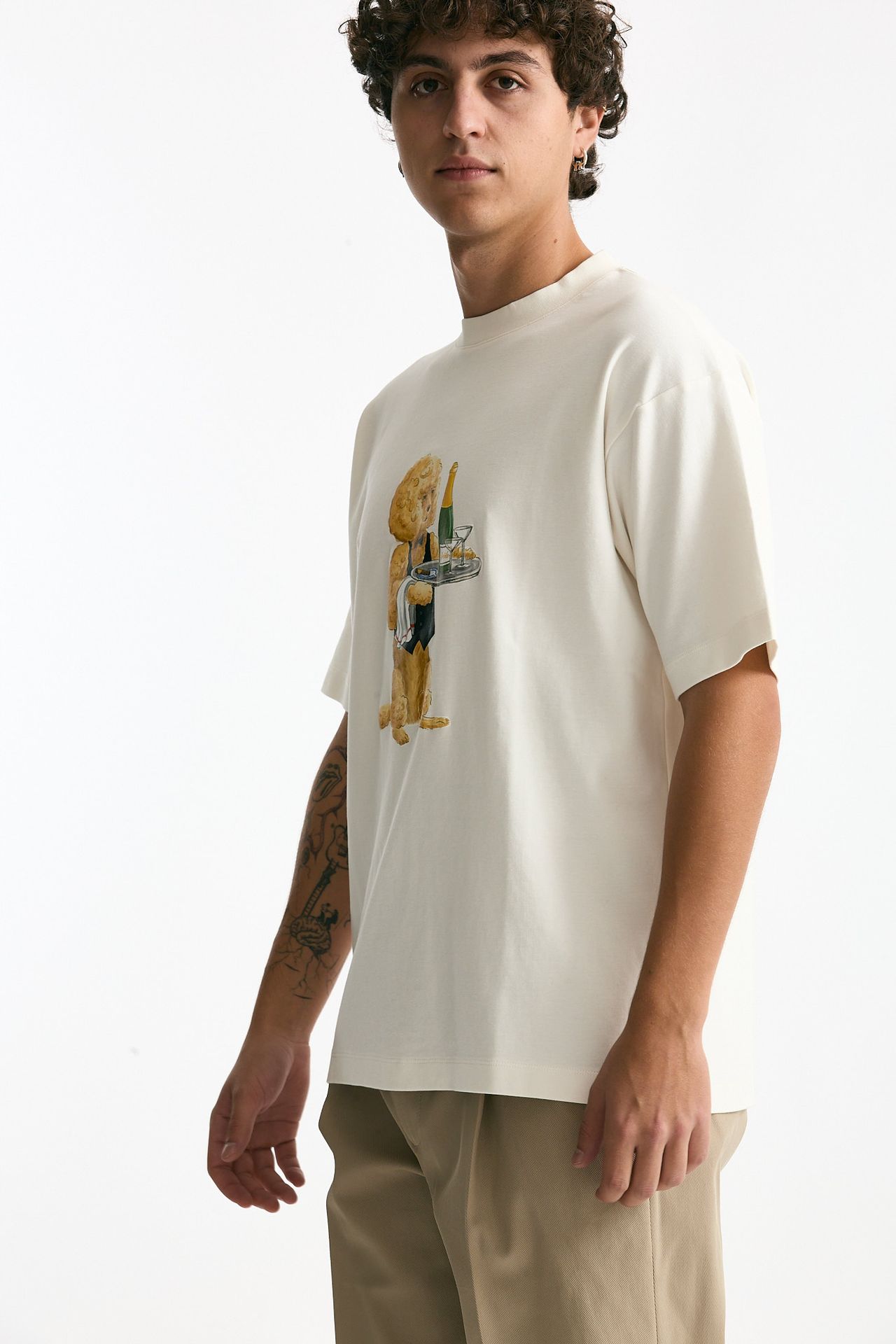 T-shirt in cotone panna uomo Drôle de monsieur - 2