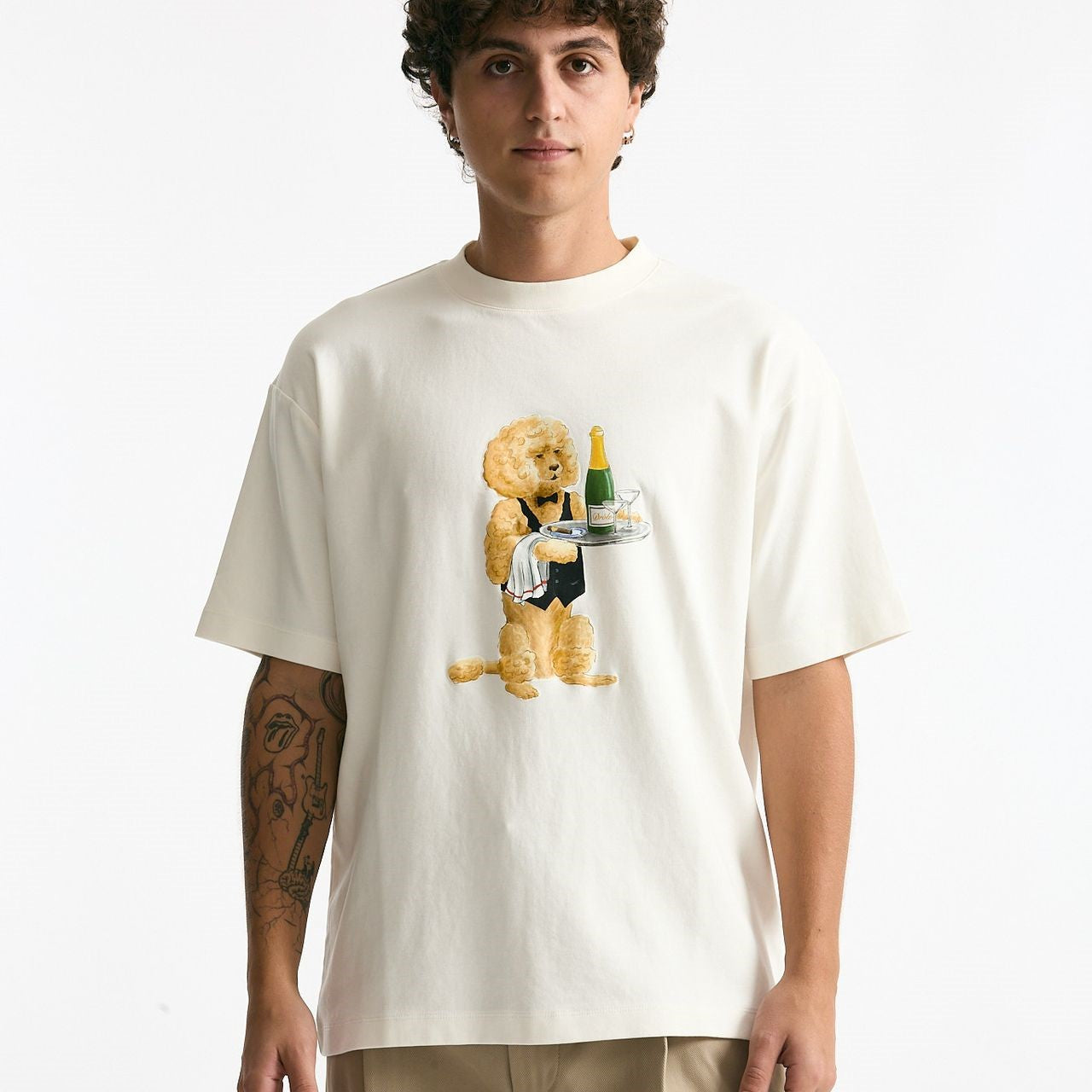 T-shirt in cotone panna uomo Drôle de monsieur - 6