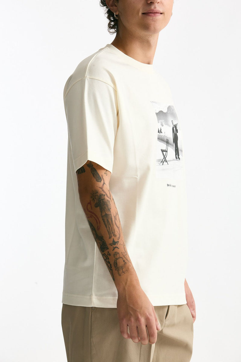 T-shirt in cotone panna stampa uomo Drôle de monsieur - 3