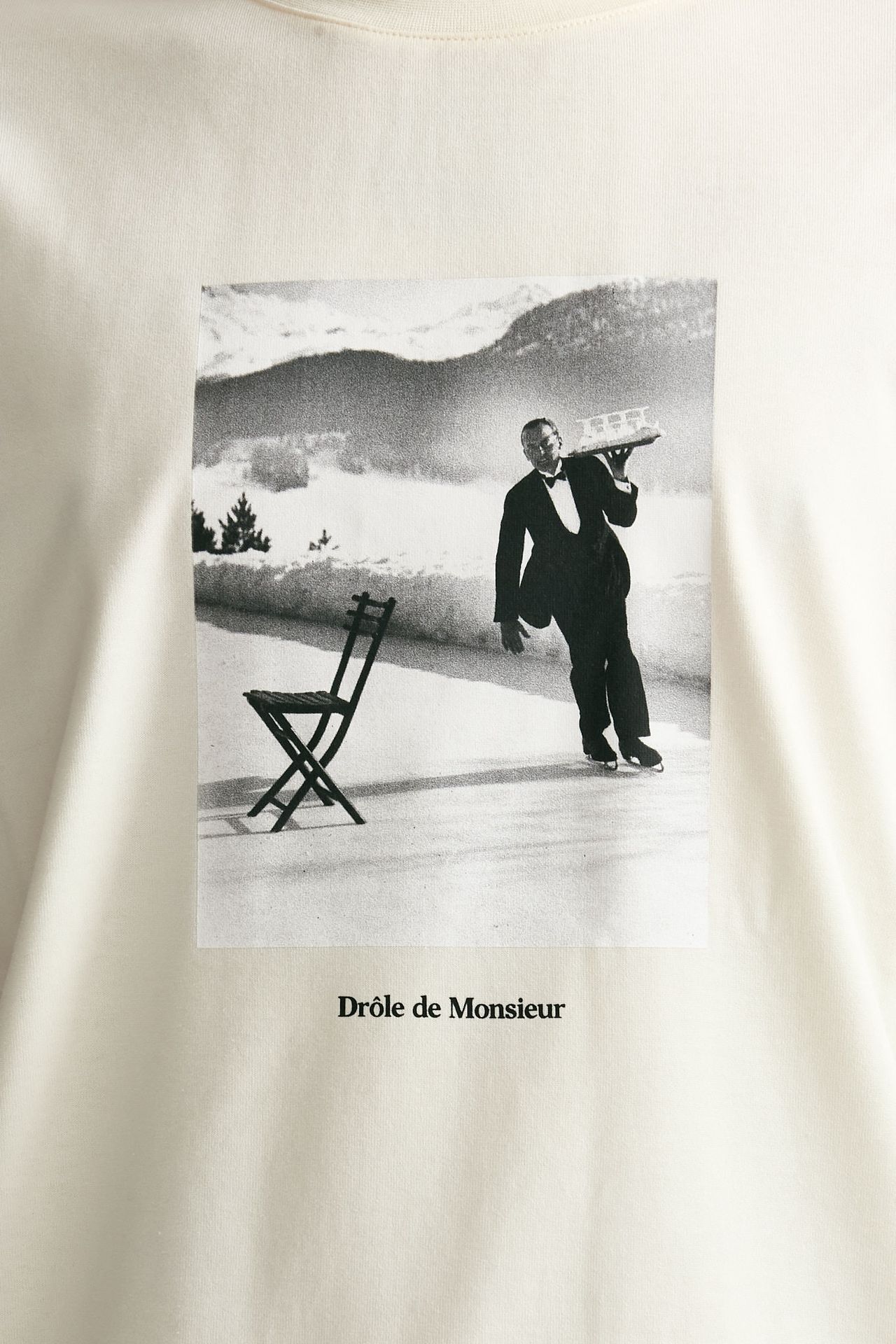 T-shirt in cotone panna stampa uomo Drôle de monsieur - 5