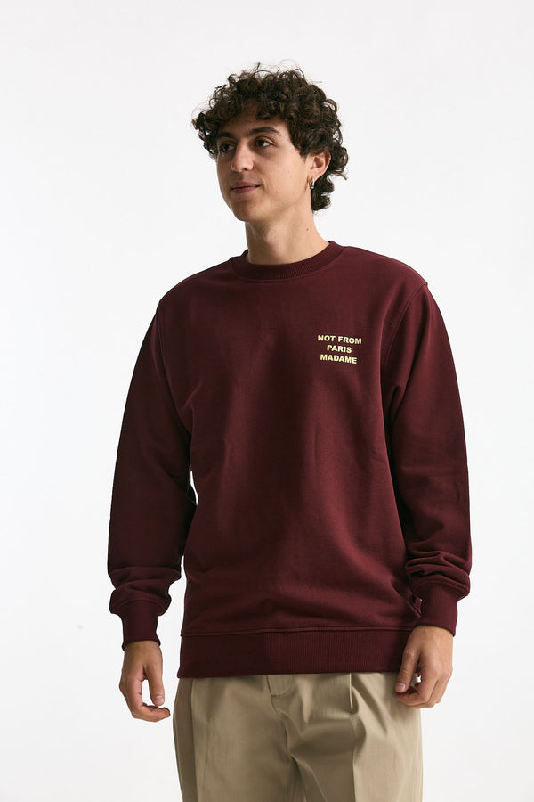 Felpa in cotone bordeaux uomo Drôle de monsieur