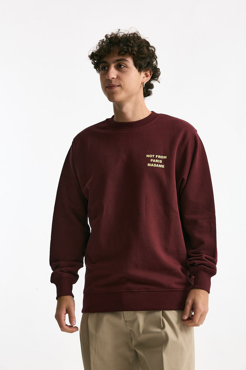 Felpa in cotone bordeaux uomo Drôle de monsieur - 2