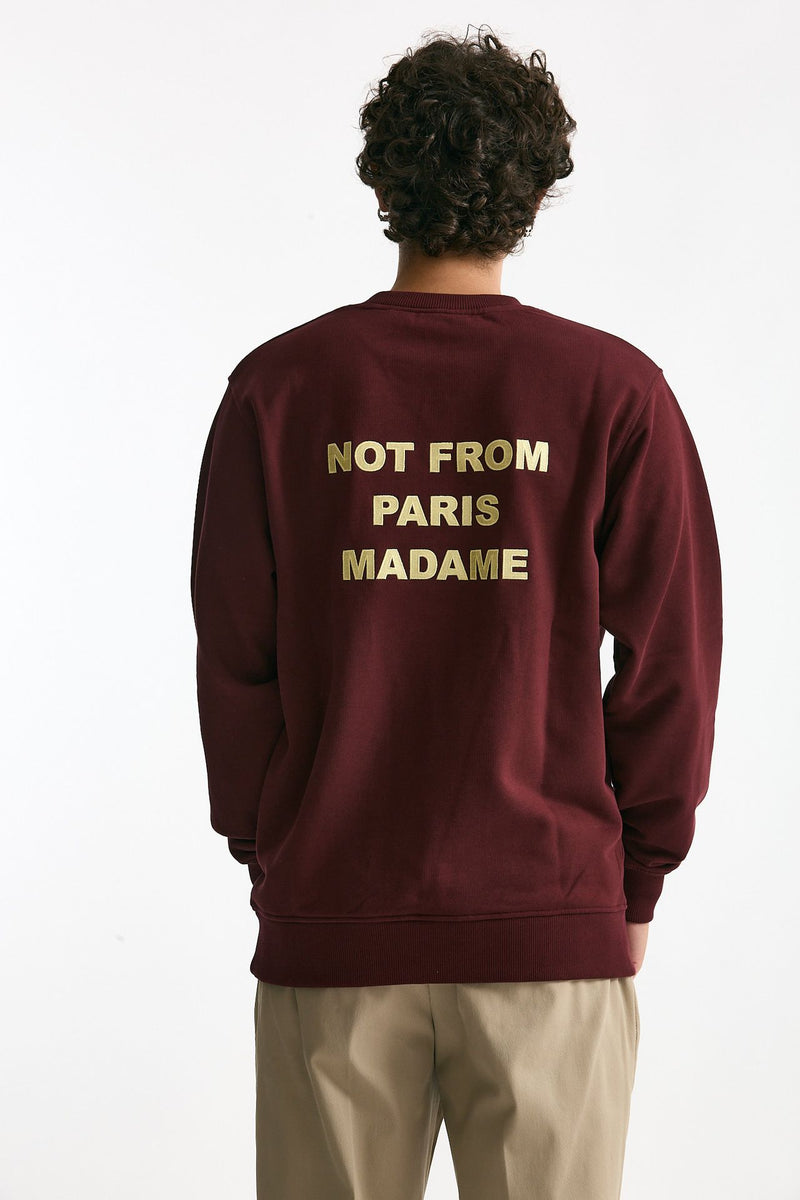 Felpa in cotone bordeaux uomo Drôle de monsieur - 1