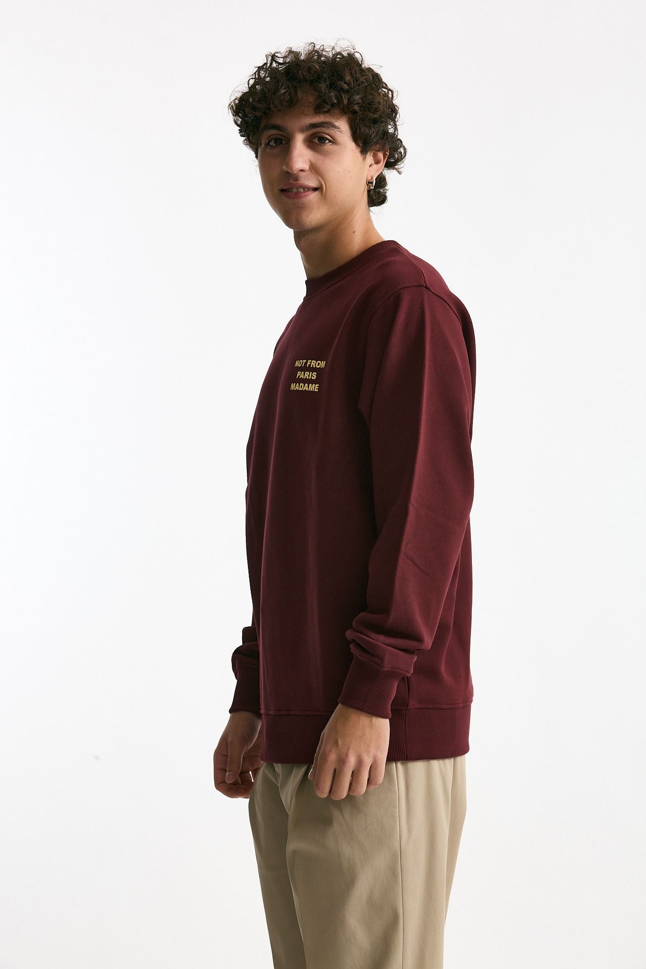 Felpa in cotone bordeaux uomo Drôle de monsieur - 5