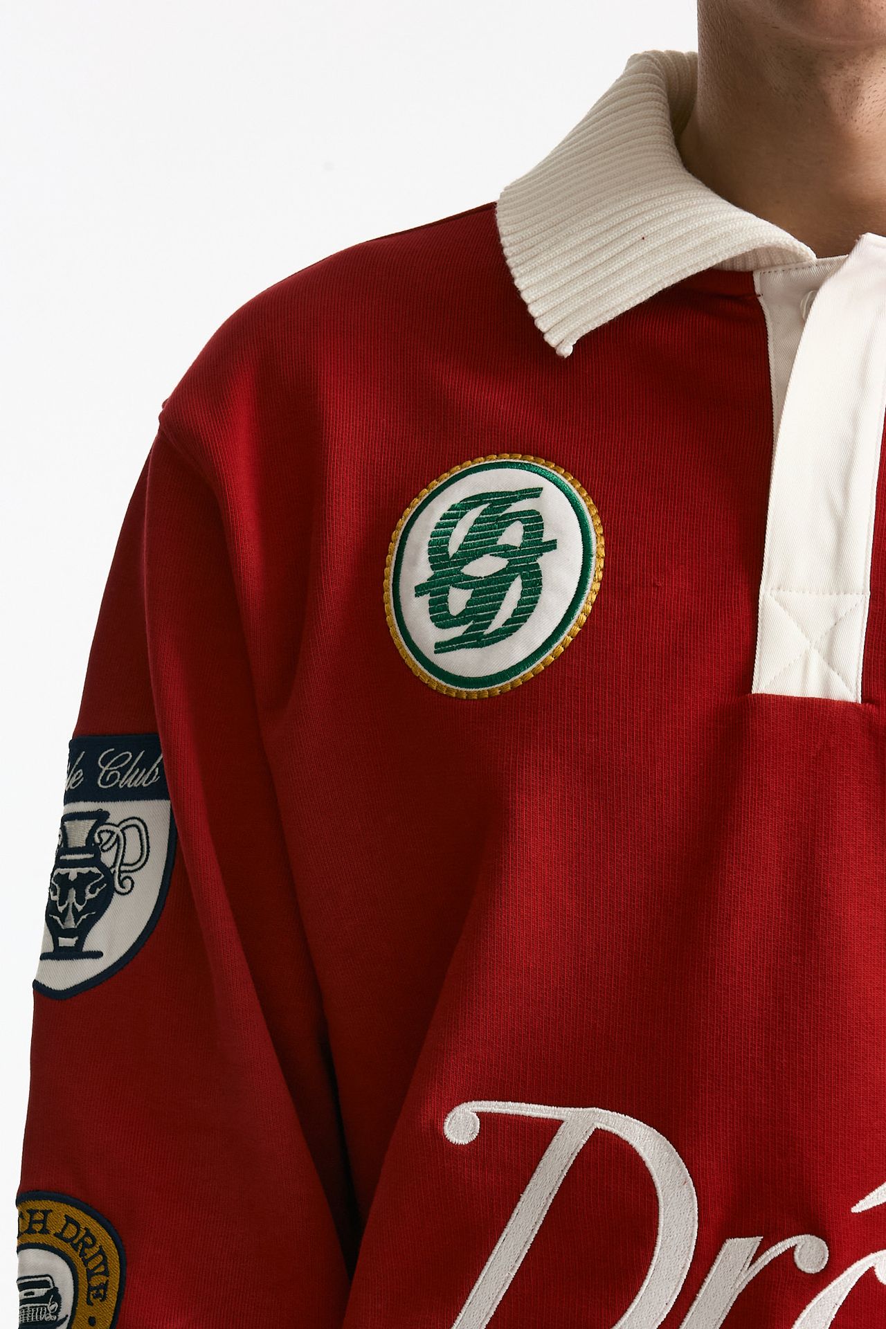 Felpa polo in cotone rosso uomo Drôle de monsieur - 5