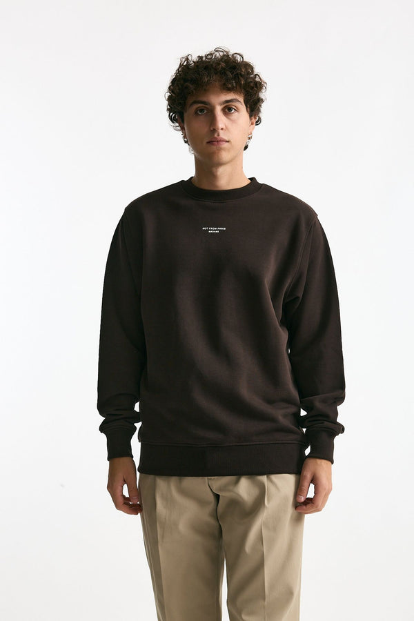 Felpa in cotone marrone uomo Drôle de monsieur