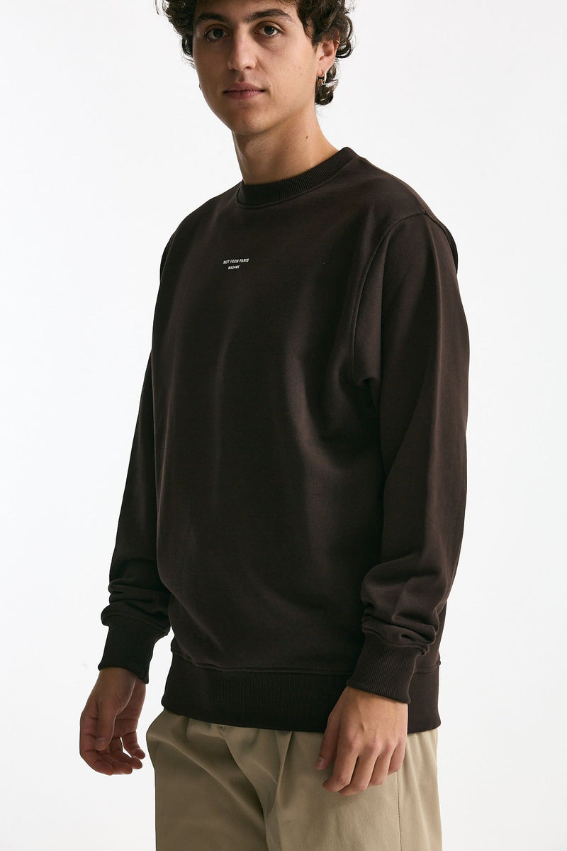 Felpa in cotone marrone uomo Drôle de monsieur - 1