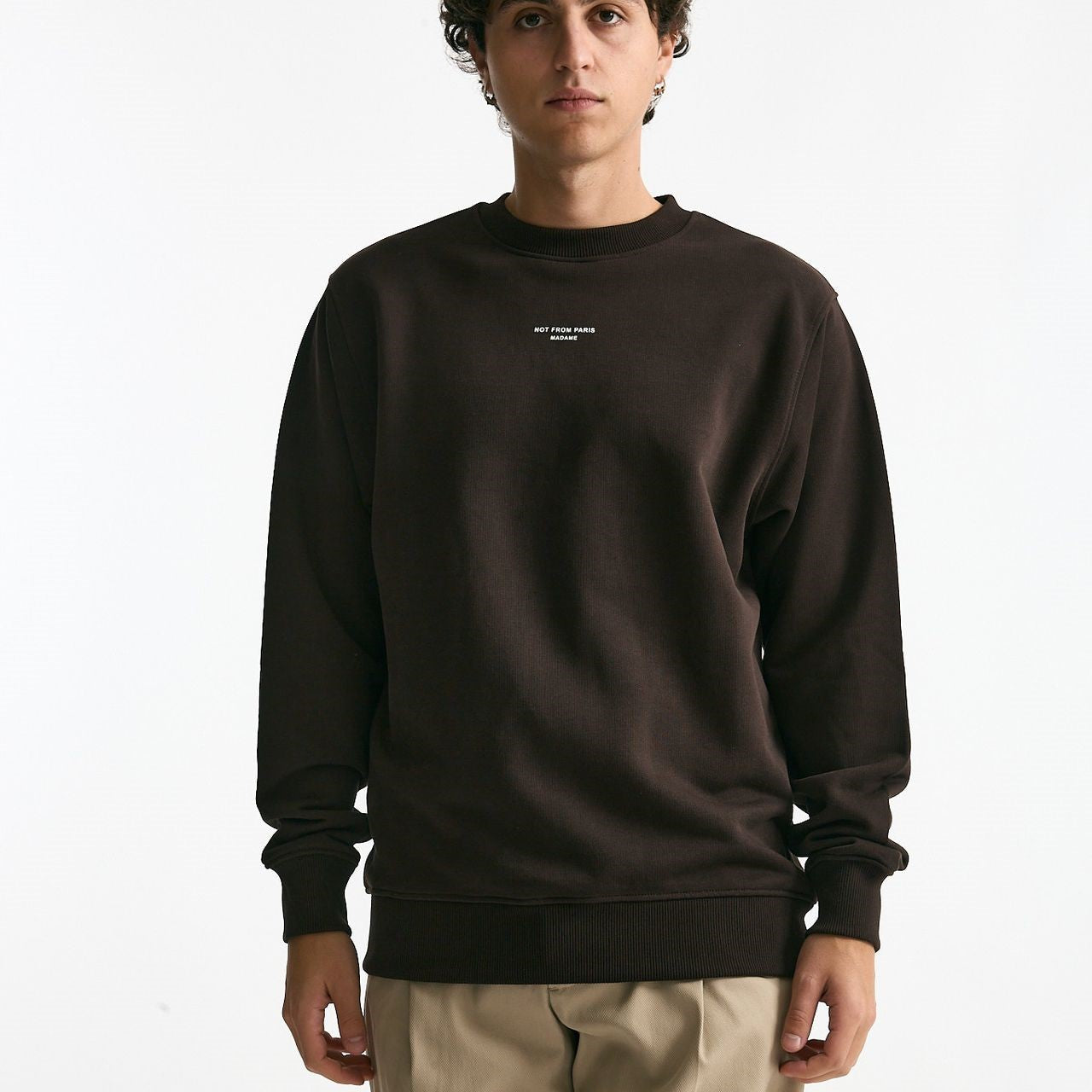 Felpa in cotone marrone uomo Drôle de monsieur - 6