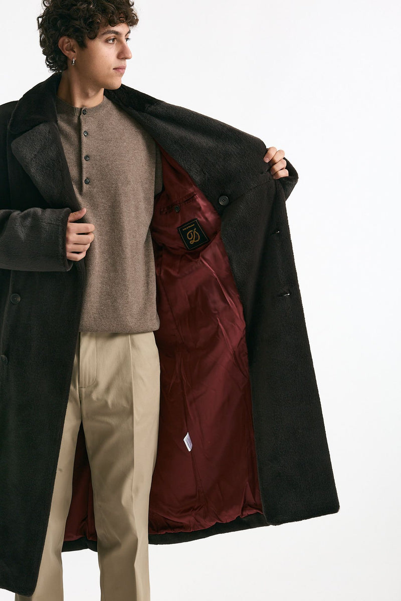 Eco pelliccia in poliestere marrone uomo Drôle de monsieur - 6