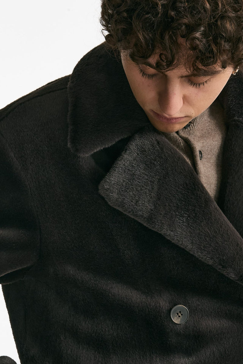 Eco pelliccia in poliestere marrone uomo Drôle de monsieur - 7