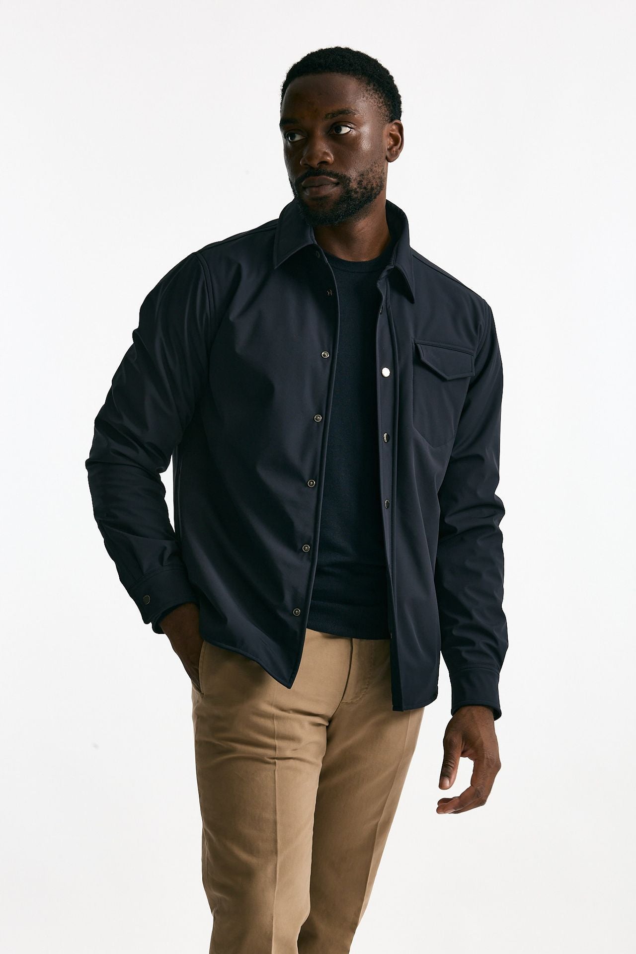 Giubbino in nylon stretch blu uomo Drumohr - 2