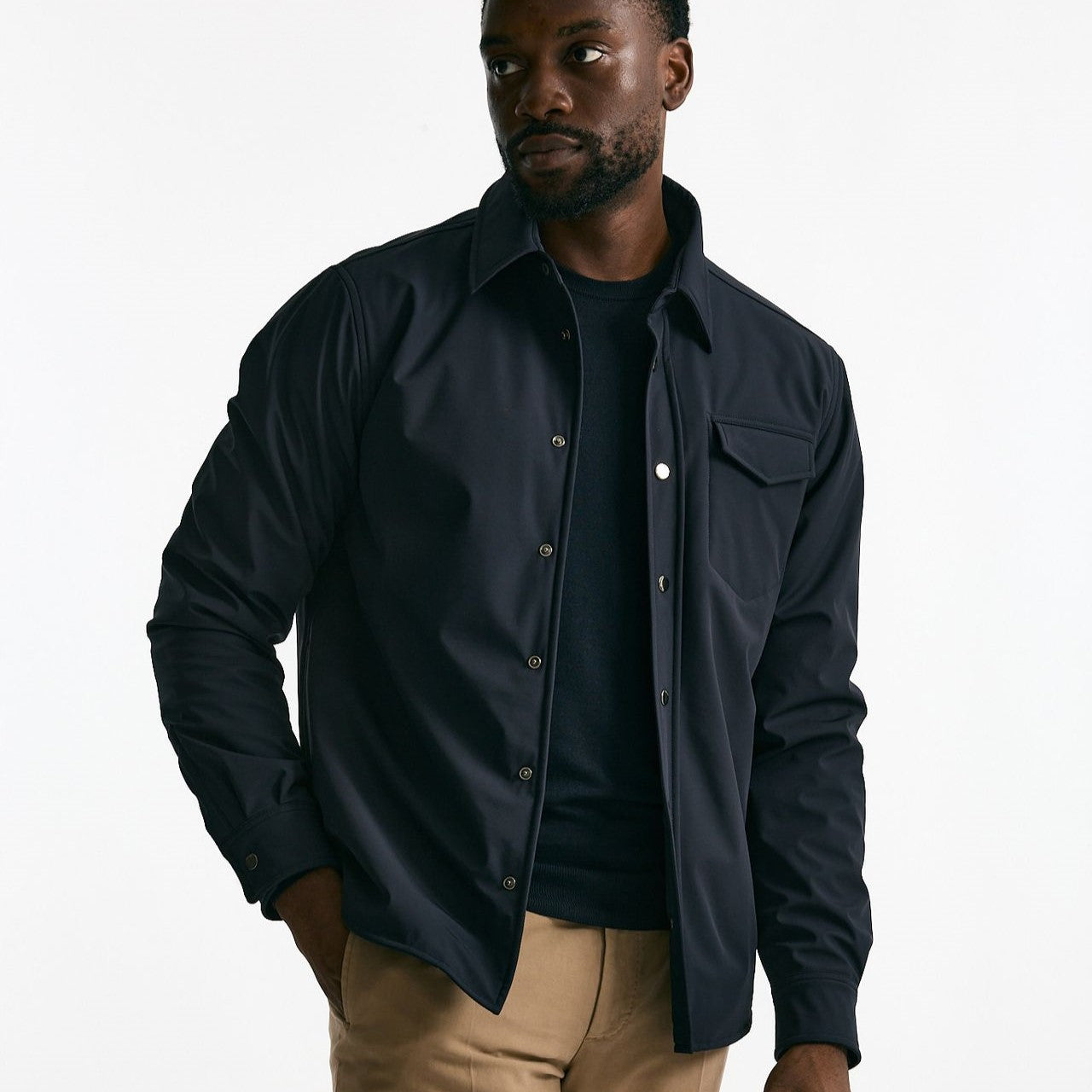 Giubbino in nylon stretch blu uomo Drumohr - 8