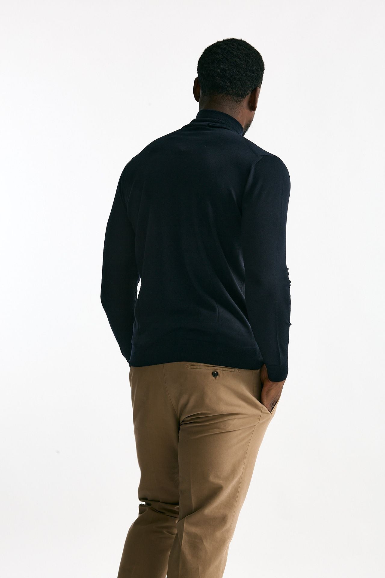 Dolcevita filato MODERN in lana rasata blu uomo Drumohr - 3