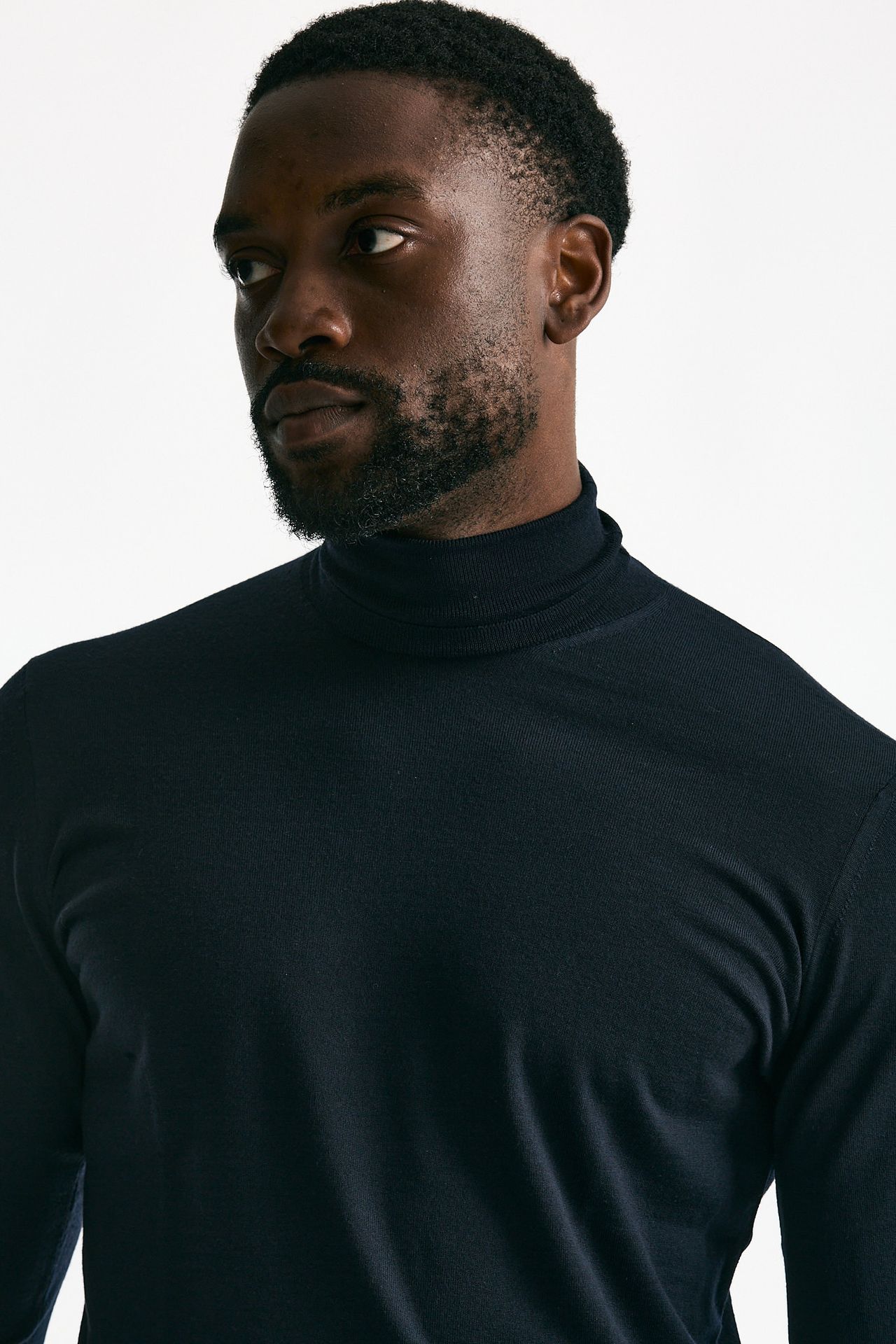 Dolcevita filato MODERN in lana rasata blu uomo Drumohr - 5