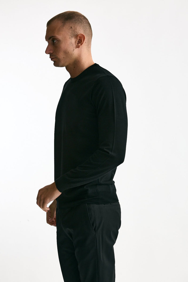 Maglia MODERN in lana rasata nero uomo Drumohr - 1