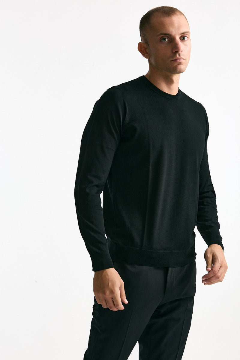 Maglia MODERN in lana rasata nero uomo Drumohr - 4