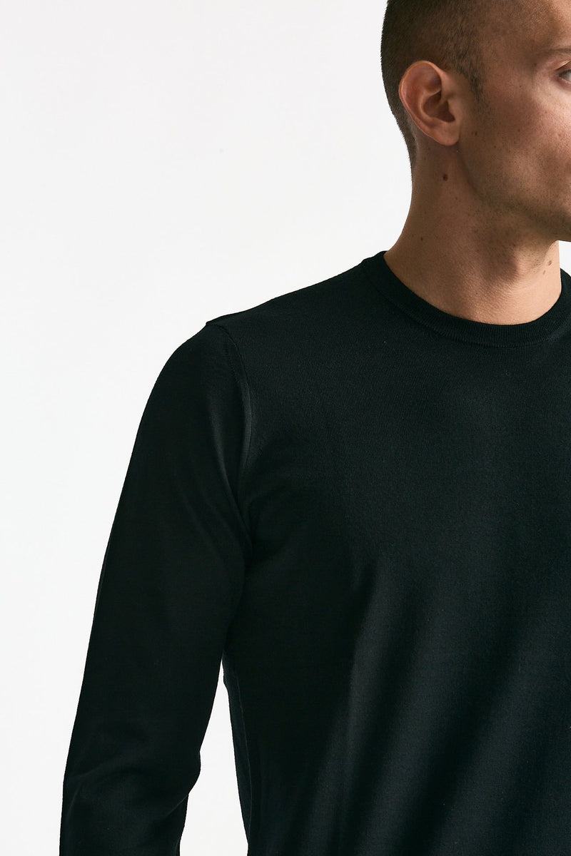 Maglia MODERN in lana rasata nero uomo Drumohr - 5