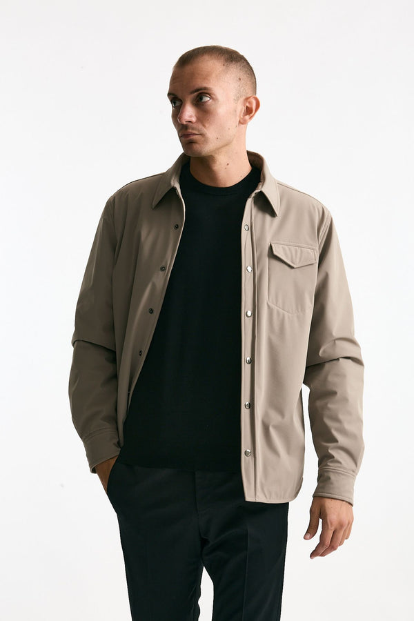 Giubbino in nylon stretch beige uomo Drumohr