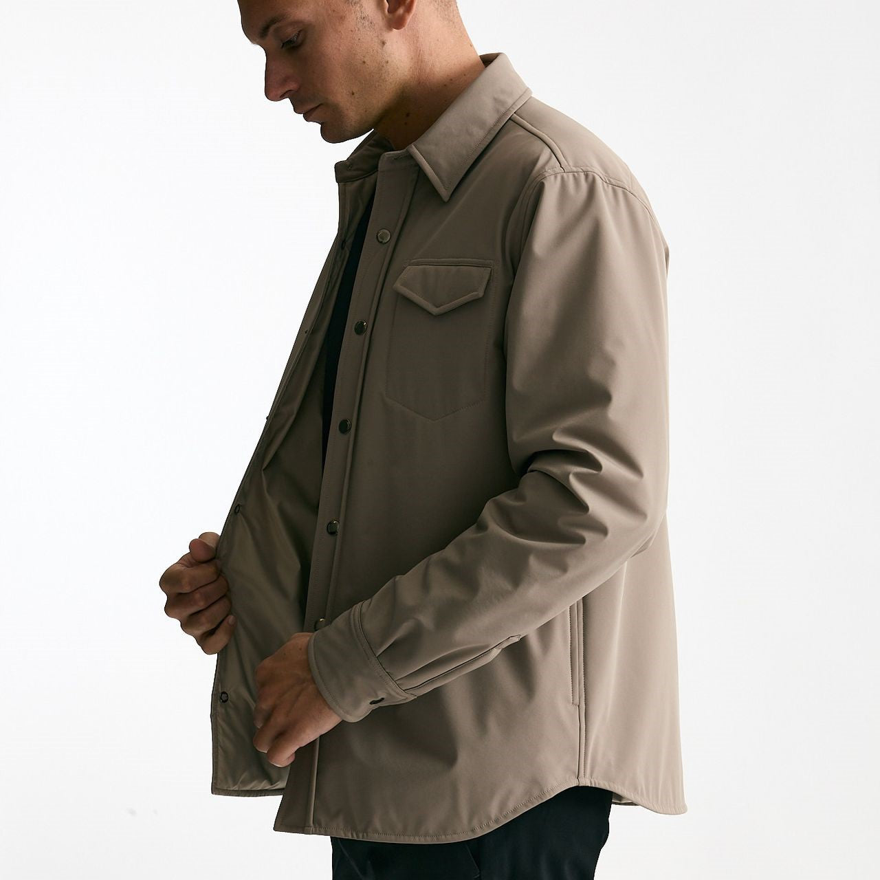 Giubbino in nylon stretch beige uomo Drumohr - 8