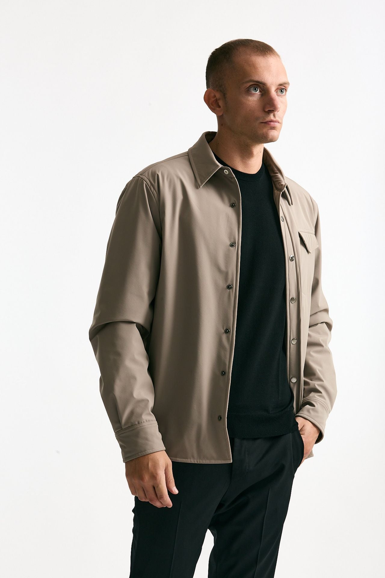 Giubbino in nylon stretch beige uomo Drumohr - 4