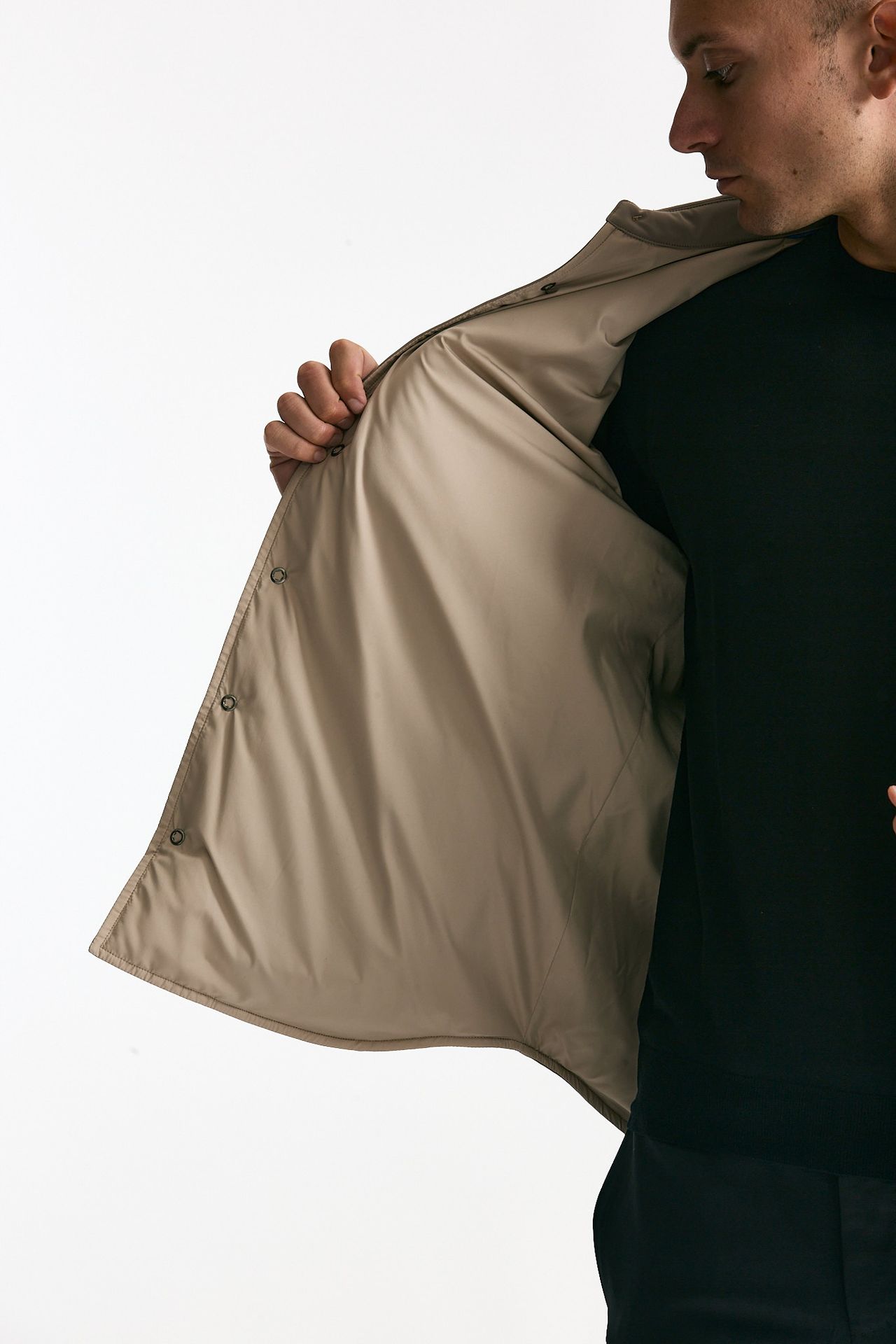 Giubbino in nylon stretch beige uomo Drumohr - 5