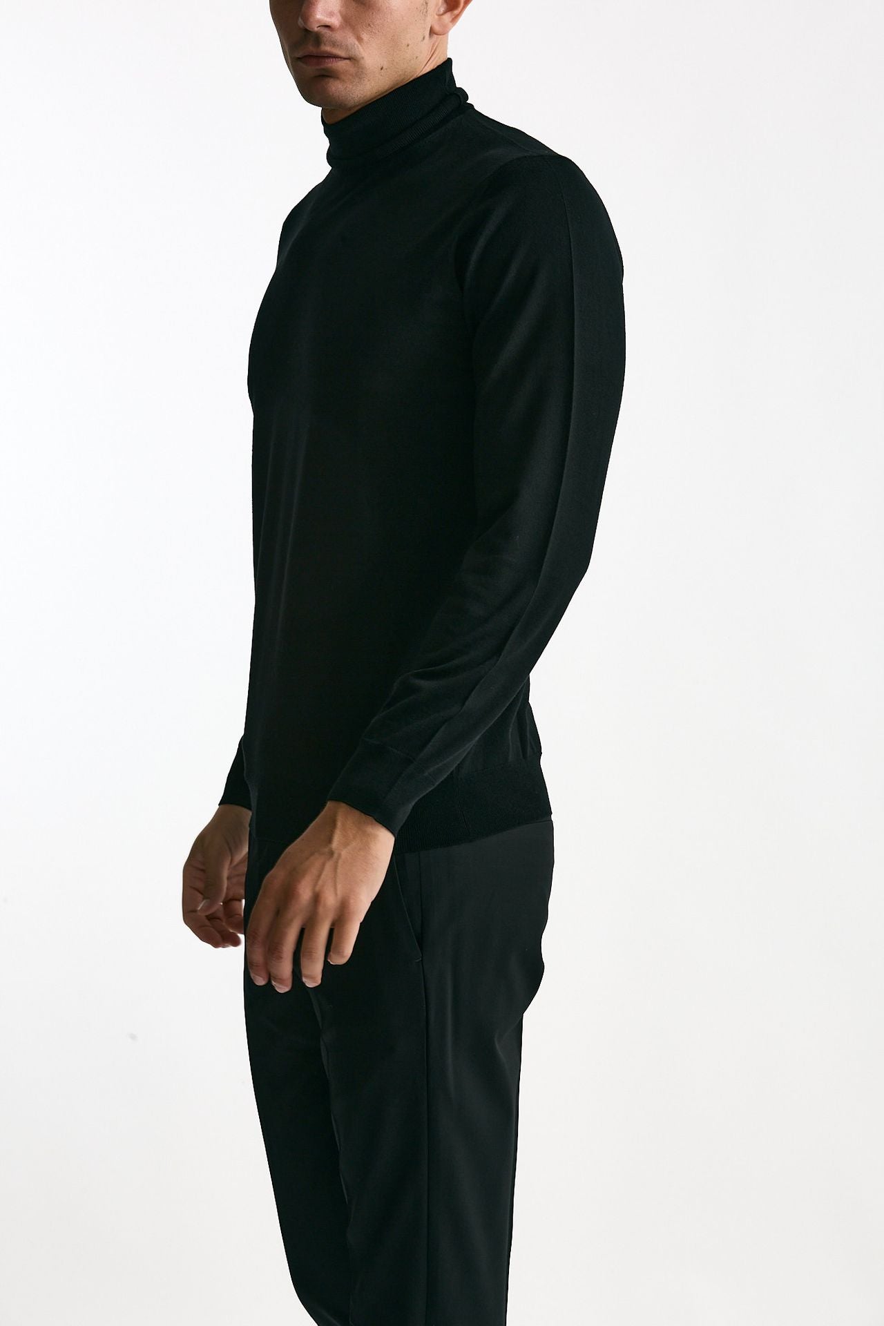 Dolcevita MODERN in lana rasata nero uomo Drumohr - 3