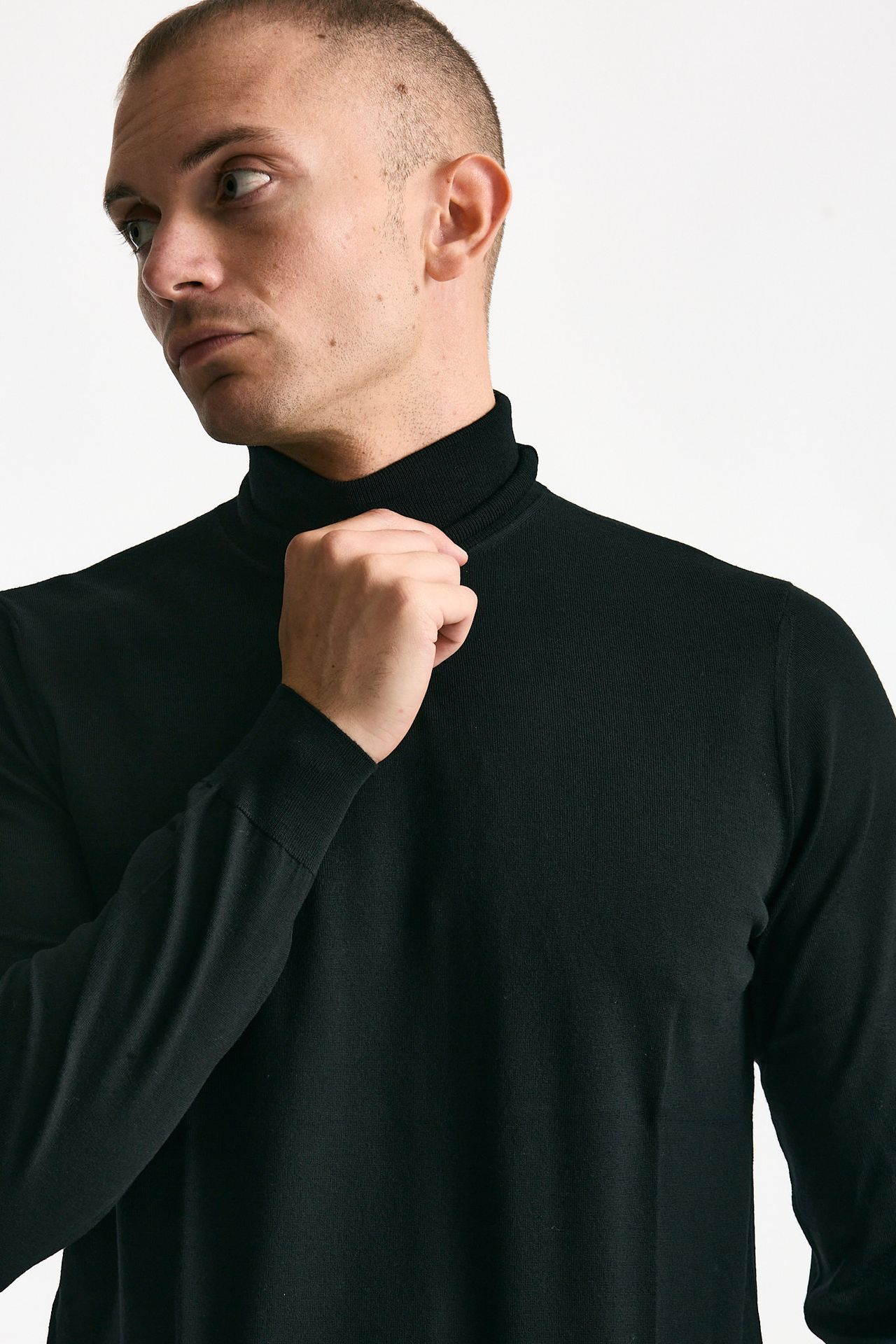 Dolcevita MODERN in lana rasata nero uomo Drumohr - 6