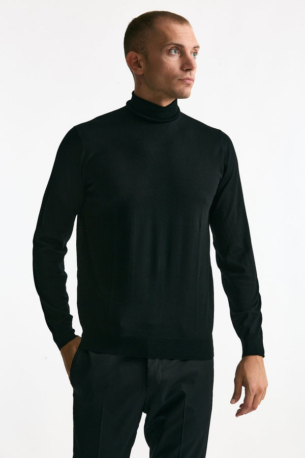 Dolcevita MODERN in lana rasata nero uomo Drumohr