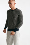 Maglia in cashmere fantasia blu e beige uomo Drumohr - 1